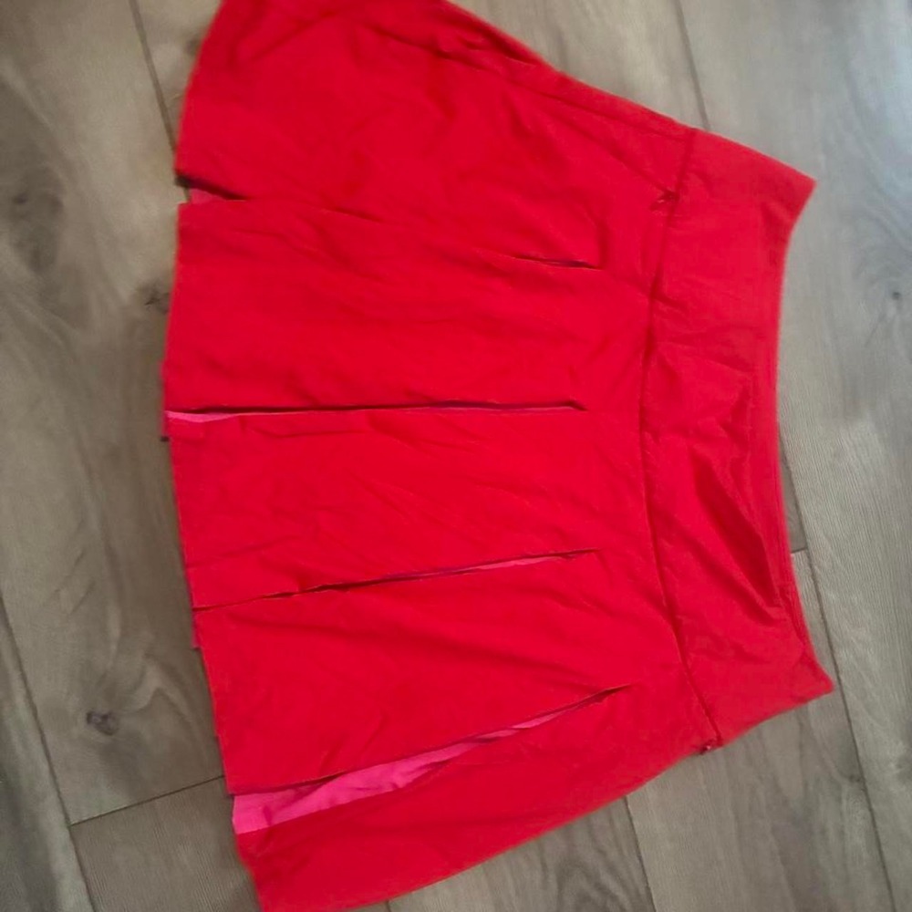 Red Activewear tennis skirt'